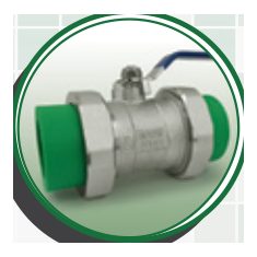 Llave de paso esférica con doble unión de 32 mm